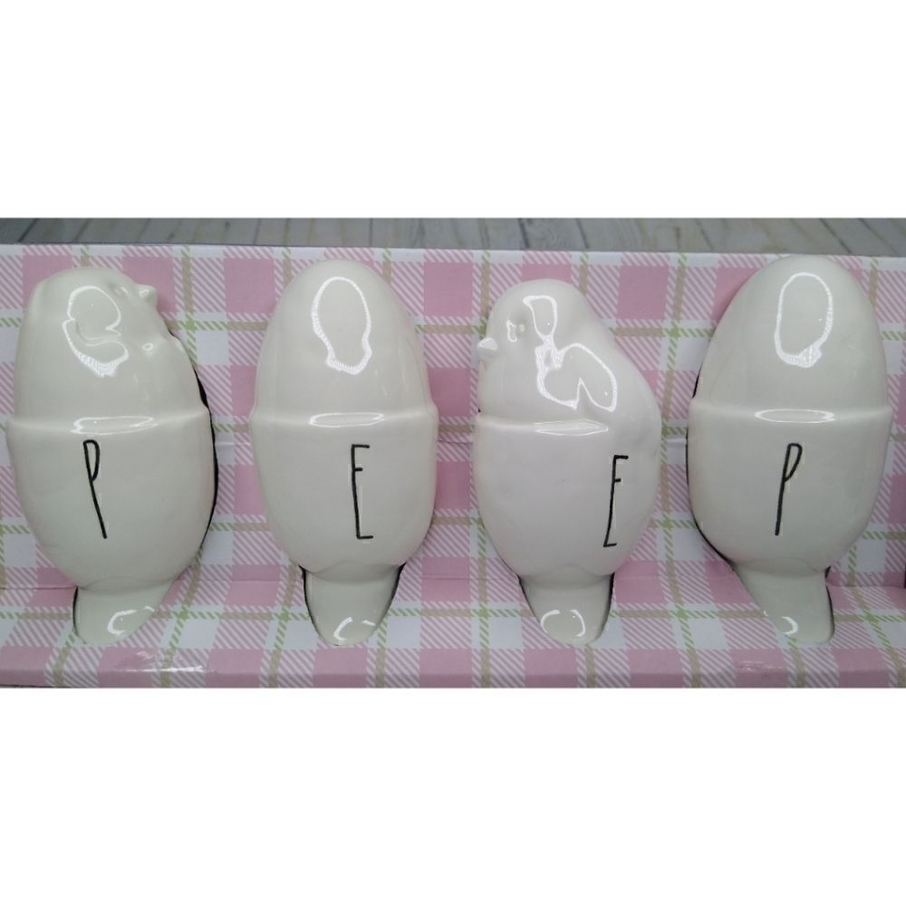 Rae Dunn Set of 4 Chick Egg Cups NEW